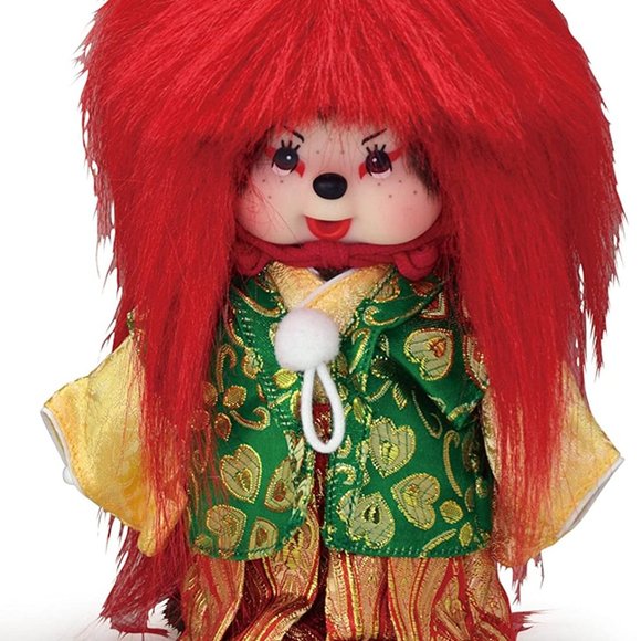 COPY - NWT  Authentic Limited Edition Monchhichi Kabuki Doll 8" (20 cm) . Red. - Picture 2 of 8